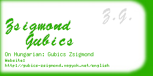 zsigmond gubics business card